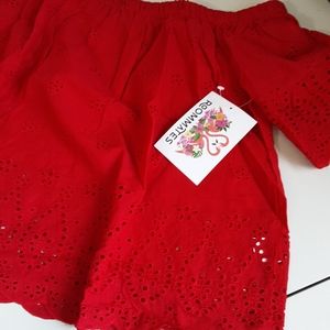 Roommates #296 Women's Top Blouse Red Sz L